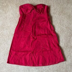The Limited Vibrant Red Dress strapless mini size 6